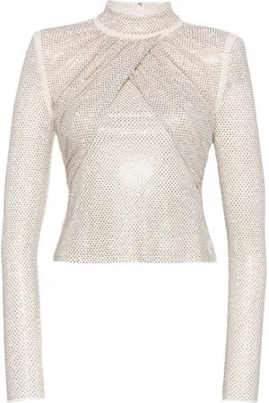 Self-Portrait Rhinestone mesh top