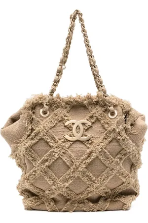 CHANEL Raffia tweed tote bag