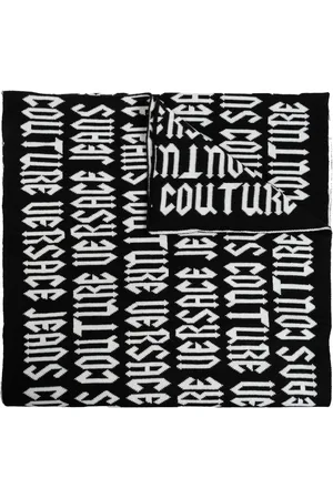 VERSACE Intarsia knit-logo scarf
