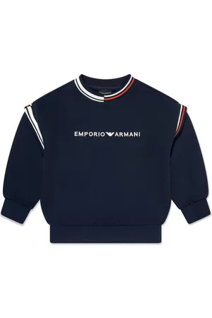 Emporio Armani Logo-embroidered cotton jumper