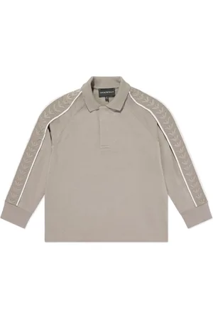 Emporio Armani Logo-jacquard-sleeve polo t-shirt