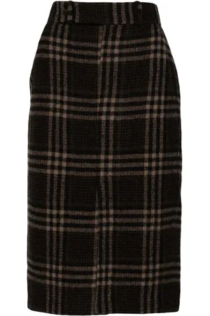 PETAR PETROV Check-pattern midi skirt