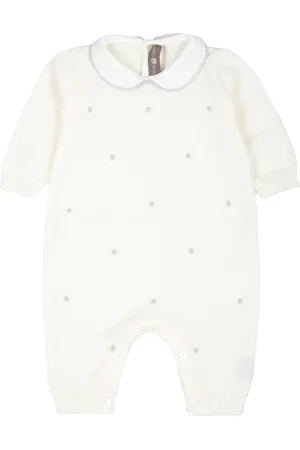LITTLE BEAR Polka dot-embroidery romper