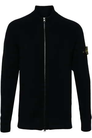 Stone Island Ribbed-knit zip-up cardigan