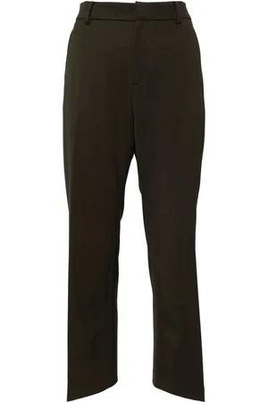Nº21 Olive-green straight-leg trousers