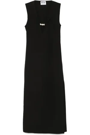 Moschino Faux-pearl embellished maxi dress