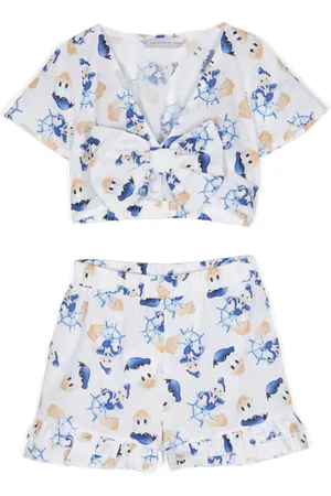 MONNALISA X Disney Donald Duck cotton shorts set