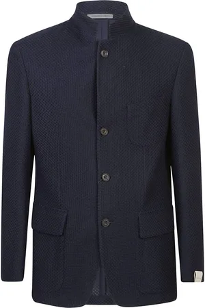 corneliani Band collar textured blazer
