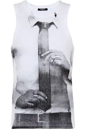Balmain Tie print tank top