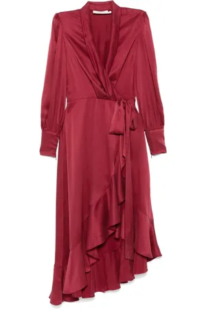 ZIMMERMANN Silk wrap midi dress