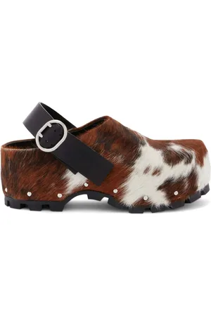 Jil Sander Cow-print calf-hair clogs