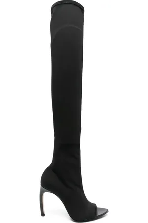 Victoria Beckham 100mm peep-toe jersey boots