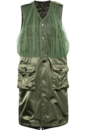 NOIR KEI NINOMIYA Tulle panel single-breasted coat