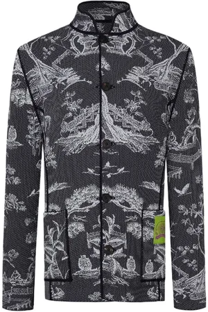 SHANGHAI TANG Reversible jacquard jacket