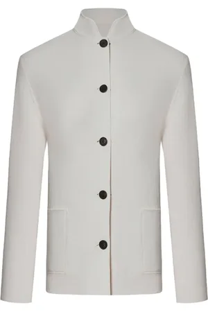 SHANGHAI TANG Reversible jacquard blazer