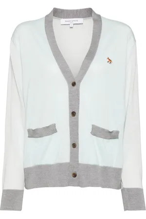 Maison Kitsuné Baby fox patch color block cardigan