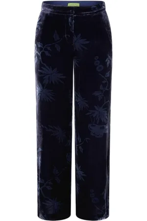 SHANGHAI TANG Velvet-finish trousers