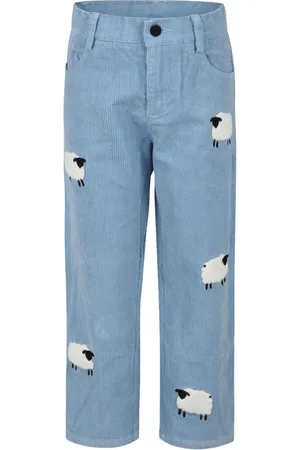 Stella McCartney Embroidered-sheep corduroy trousers