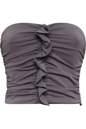 The Attico Ruffled strapless top