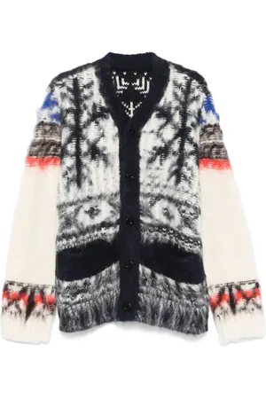 SACAI Intarsia-knit cardigan