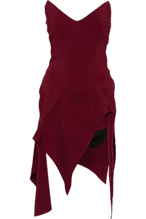 MUGLER Asymmetric bustier mini dress