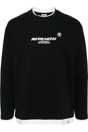 A Bathing Ape Moonface embroidered long sleeves tee