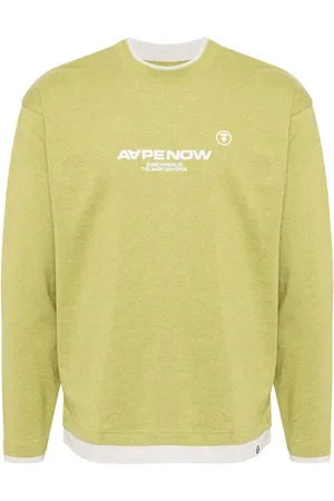 A Bathing Ape Moonface embroidered long sleeves tee