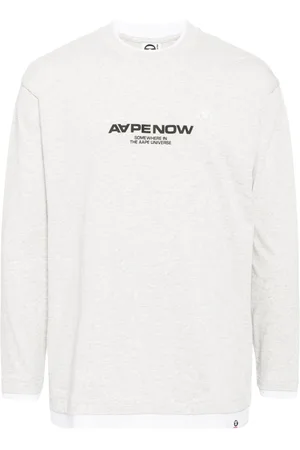 A Bathing Ape Moonface embroidered long sleeves tee