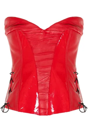 MITILIANE COUTURE Leather patent-inserts corset