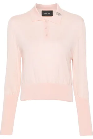 Simone Rocha Crystal-embellished polo top