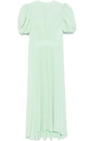 ROTATE Floral-jacquard midi dress