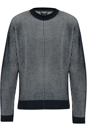 Emporio Armani Two-tone fisherman-rib sweater