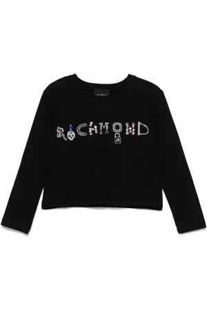 John Richmond Rhinestone-logo T-shirt