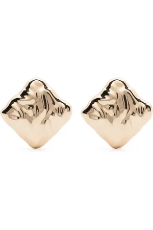Self-Portrait Textured square-shape earrings