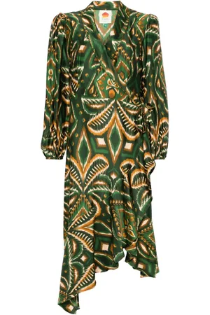 Farm Rio Pinneapple Ikat midi dress