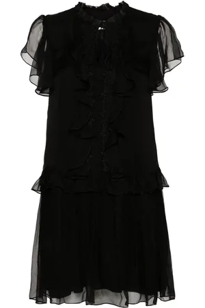 NISSA Ruffled silk mini dress