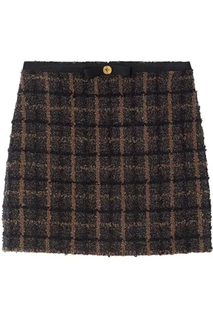 VERSACE Bouclé tweed pencil skirt