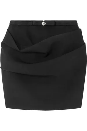 VERSACE Gabardine draped skirt