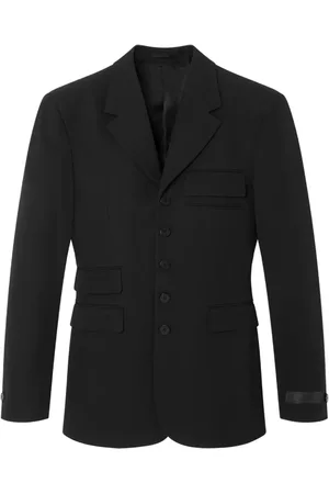 VERSACE Logo-appliqué wool blazer