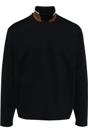 Kolor Ribbed-collar mock-neck sweatshirt