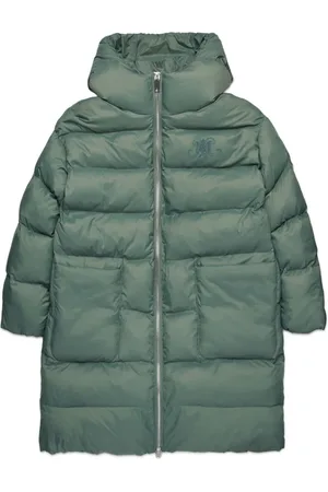 MAX&Co. Kids Logo-embroidered hooded padded coat