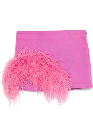 LOULOU Feather-detail mini skirt