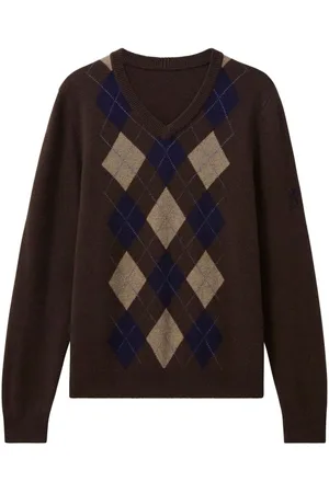 PRINGLE OF SCOTLAND Argyle v-neck sweater