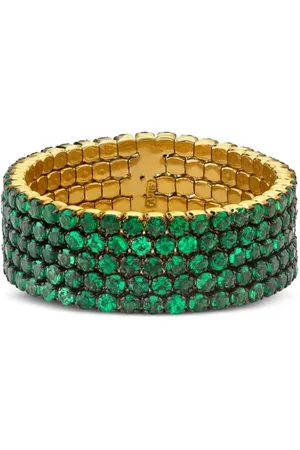 Shay 18kt yellow garnet stackable ring