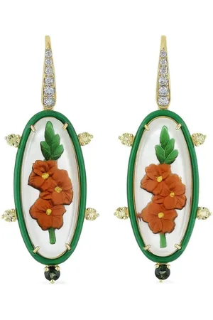 FRANCESCA VILLA 18kt yellow Gladiolus diamond earrings