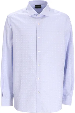 Emporio Armani Patterned-jacquard cotton shirt