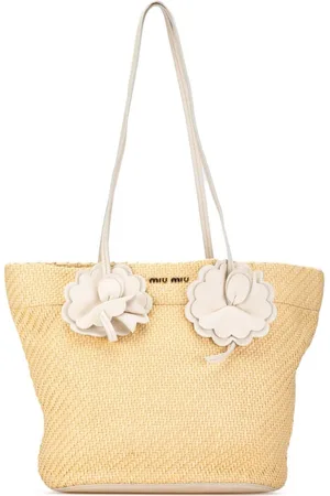 Miu Miu 2010-2023 Straw Floral Embellished tote bag