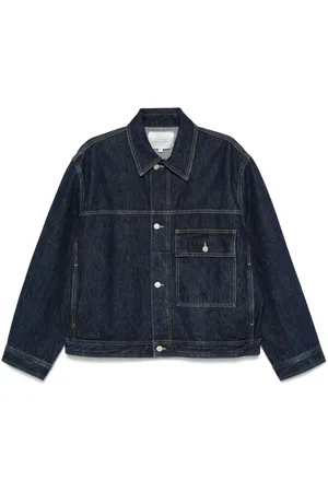 STUDIO NICHOLSON Pointed-collar denim jacket