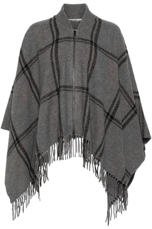 PESERICO SIGN Checked poncho
