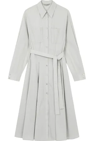 Studio Tomboy Long-sleeved pleated shirt dress
